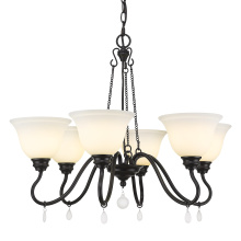 Golden 3715-6 BLK-OP - Wry Lighting Donya 6-light Chandelier in Matte Black